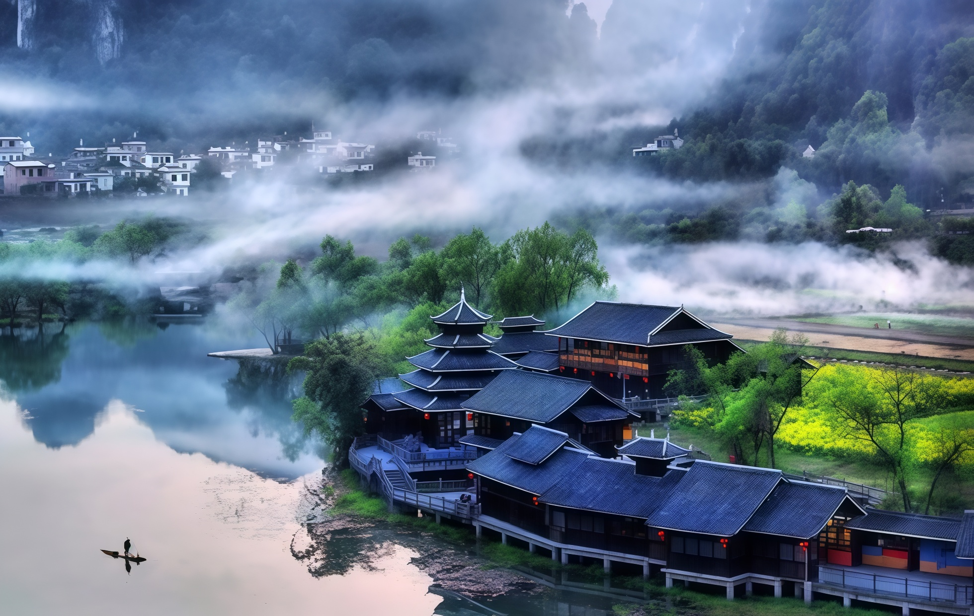 Paradise: A Secluded Realm Where Landscapes Form a Scroll and Pastoral Dreams Come to Life