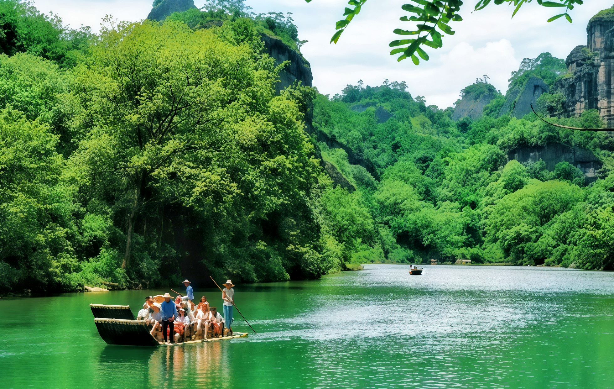 Nine-Bend Stream: A Thousand-Year Journey of Boat Songs Amidst Danxia Cliffs and Emerald Waters